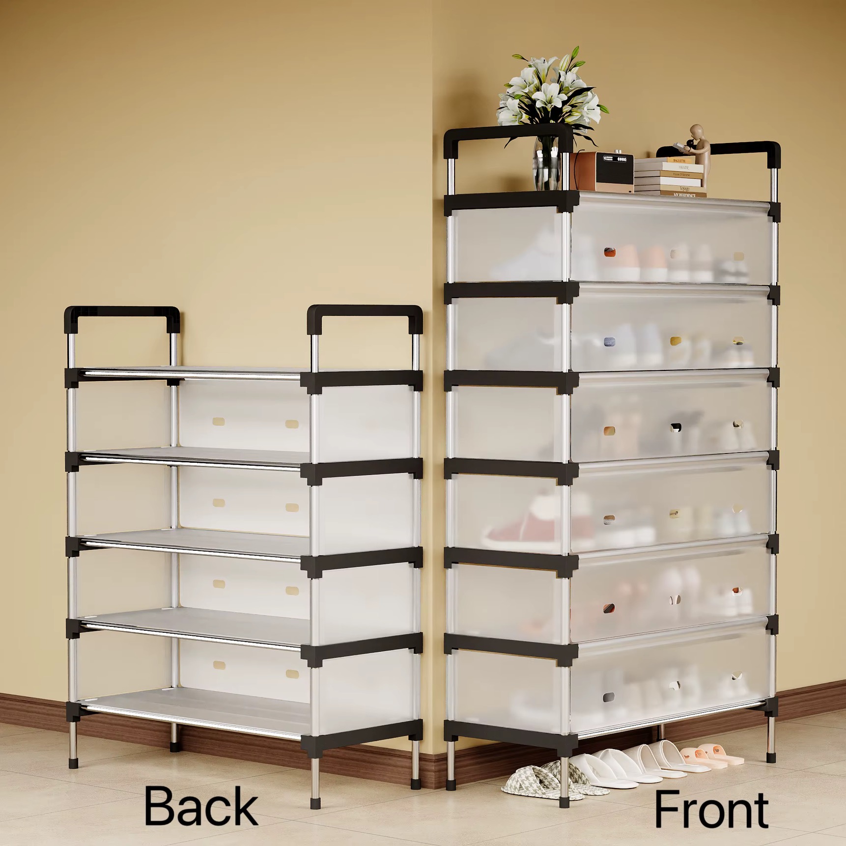 Dust proof shoe rack